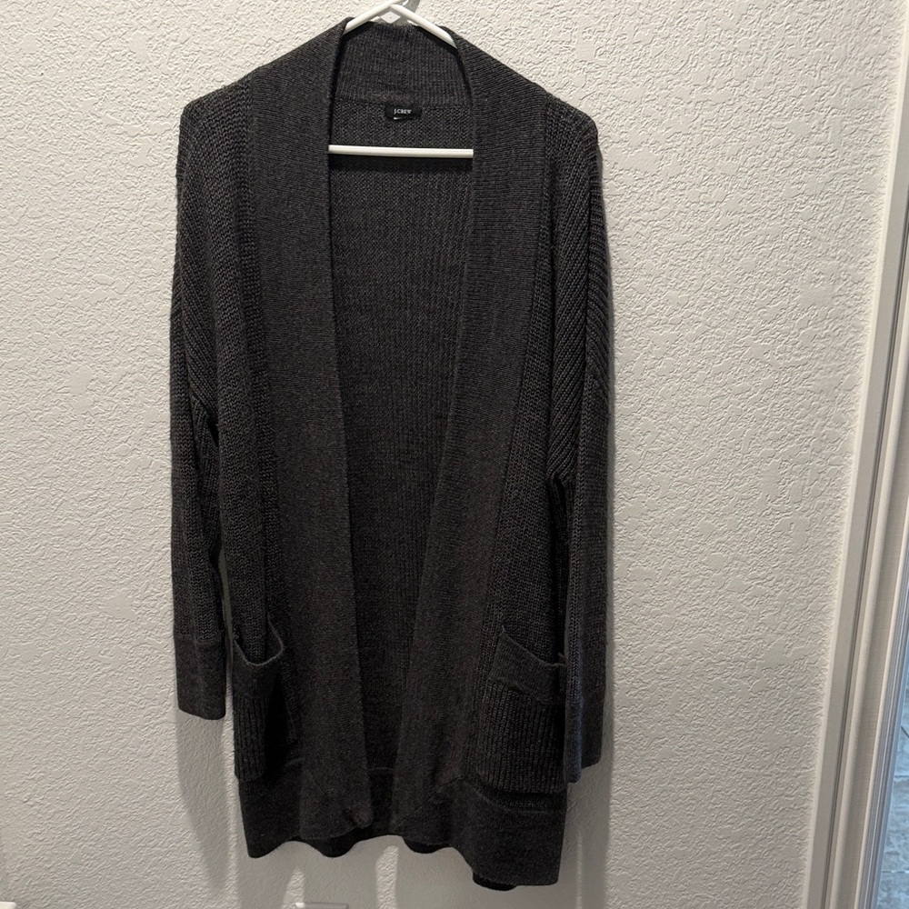 J. Crew Charcoal Open Front Cardigan